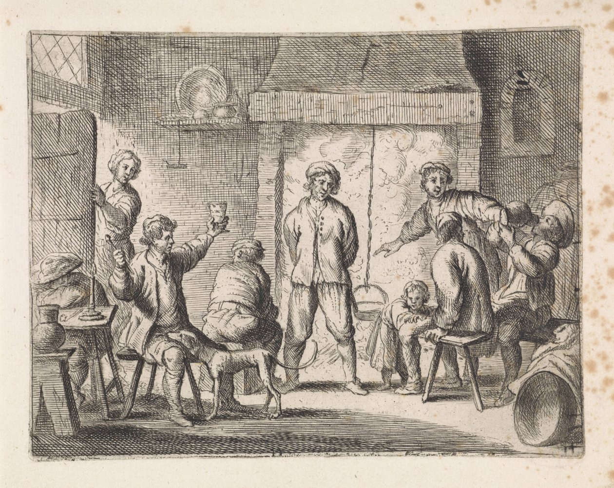 Gazdák egy fogadóban Műfaji jelenetek (sorozat címe) alkotó: Cornelis de Wael