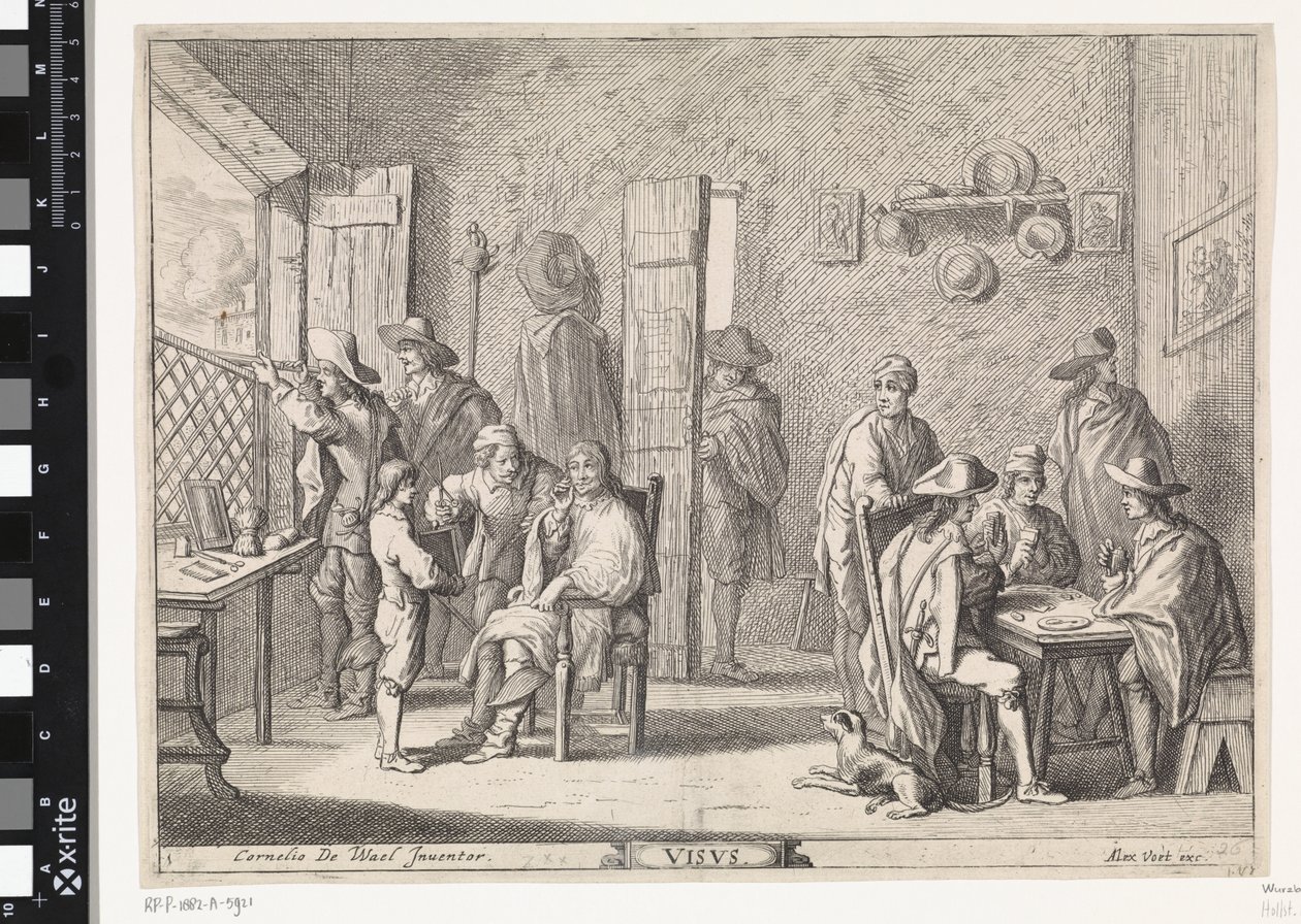 Látás Visvs (cím az objektumon) Öt érzék (sorozat címe) alkotó: Cornelis de Wael