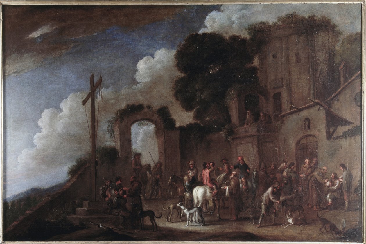 A testi irgalmasság hét műve (Igalmasság művei): adj inni a szomjazónak (Inni adj a szomjazónak) (ec flam) 1625 után alkotó: Cornelis de Wael