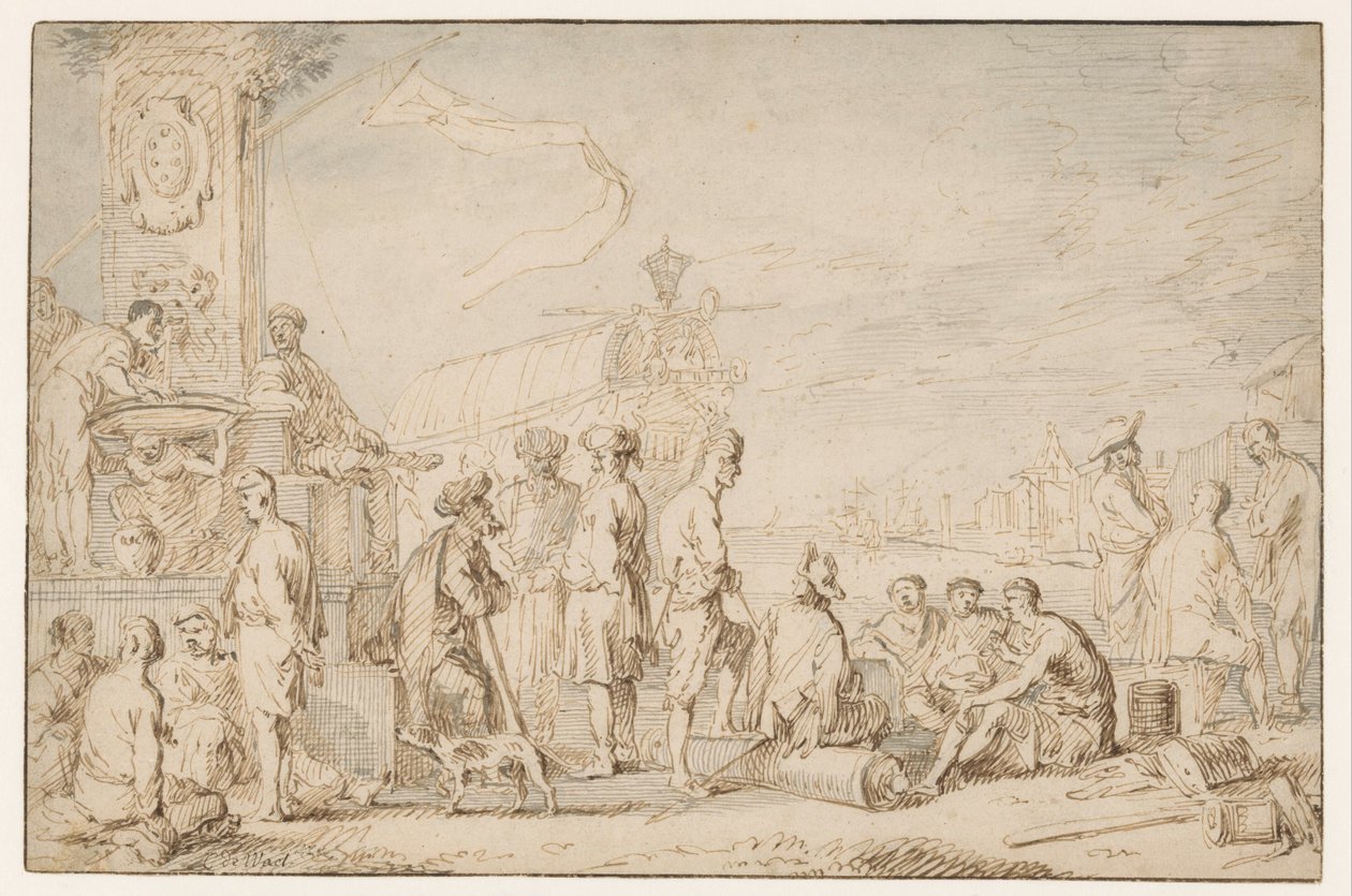 Keleti tengeri kikötő alkotó: Cornelis de Wael