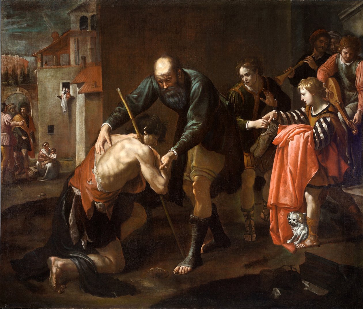 A tékozló fiú visszatérése, 1650 körül (olaj, vászon) alkotó: Cornelis de Wael