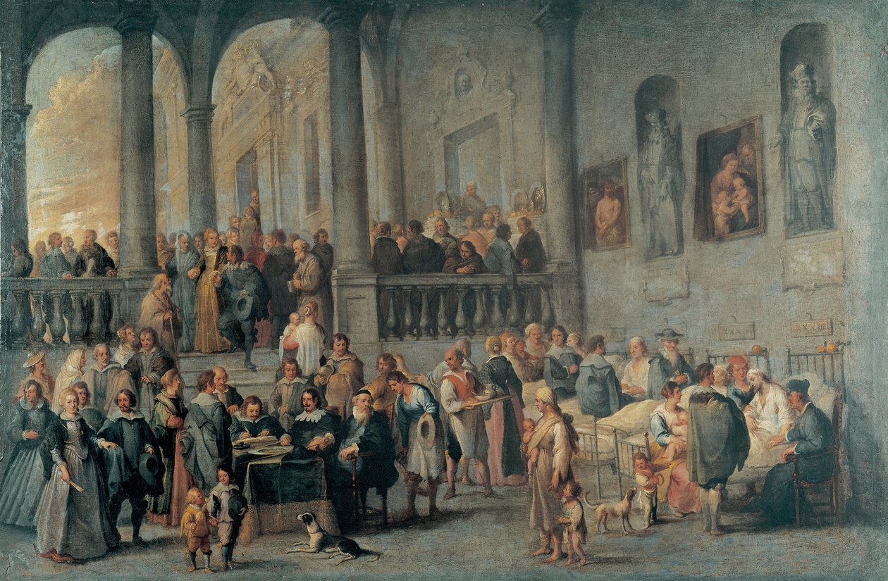Wael, Cornelis, To Visit the Sick (1592-1667). Olaj, vászon, méret: 99x152, c. 1640, Strada Nuova Múzeum, Genova alkotó: Cornelis de Wael