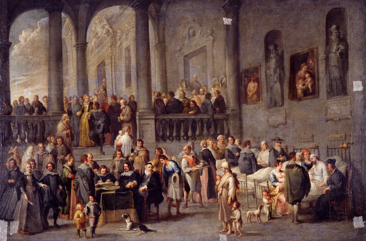 Beteglátogatásra, az irgalmasság hét műveiből, 1625 után alkotó: Cornelis de Wael