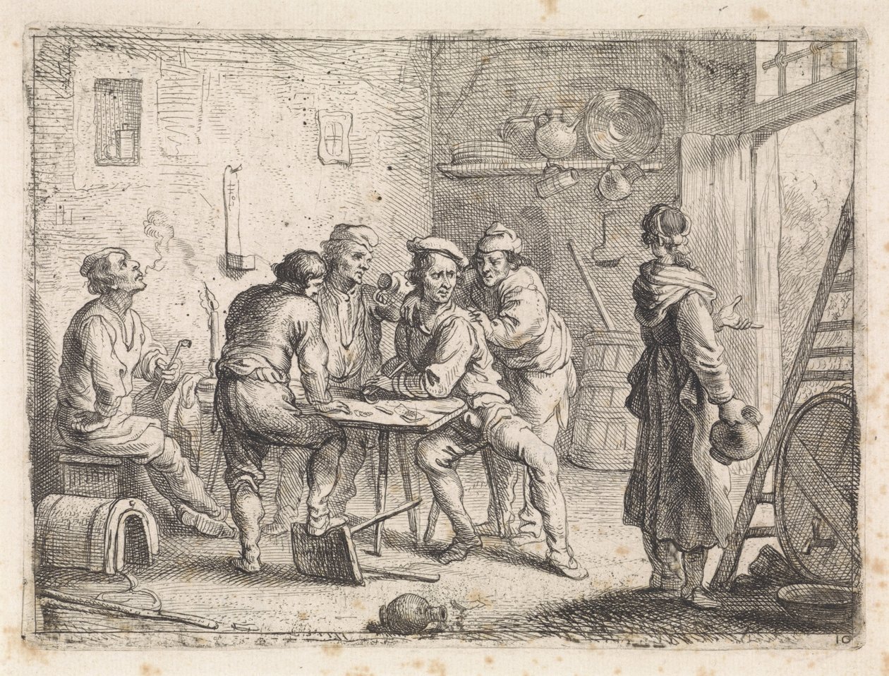 Nő elhagyja a fogadót alkotó: Cornelis de Wael