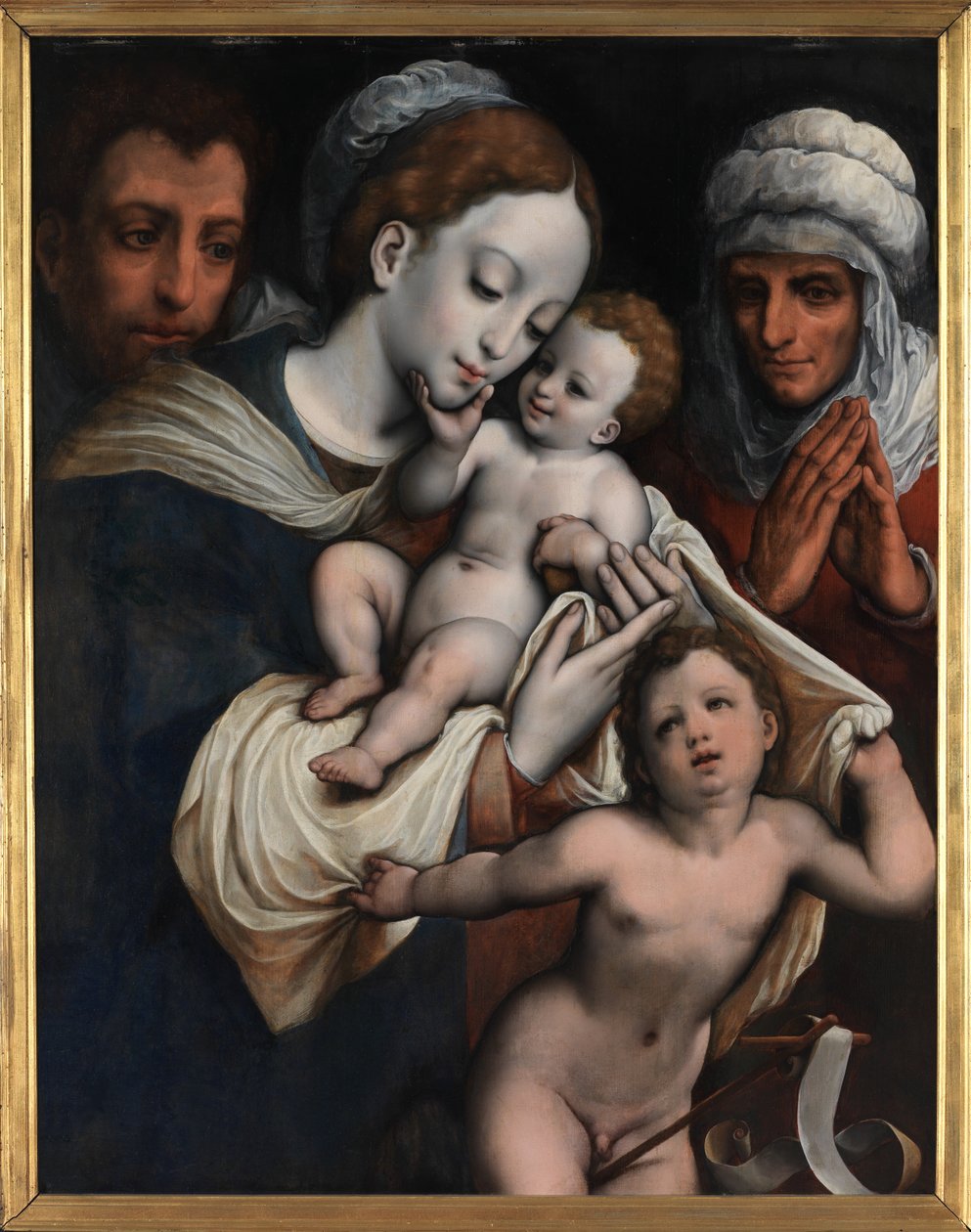 Szent Család Erzsébettel és Keresztelő Jánossal (olaj a táblán) alkotó: Cornelis van Cleve