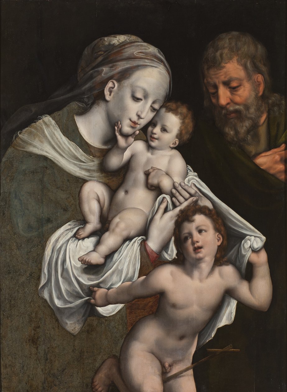 A Szent Család Szent János csecsemővel alkotó: Cornelis van Cleve