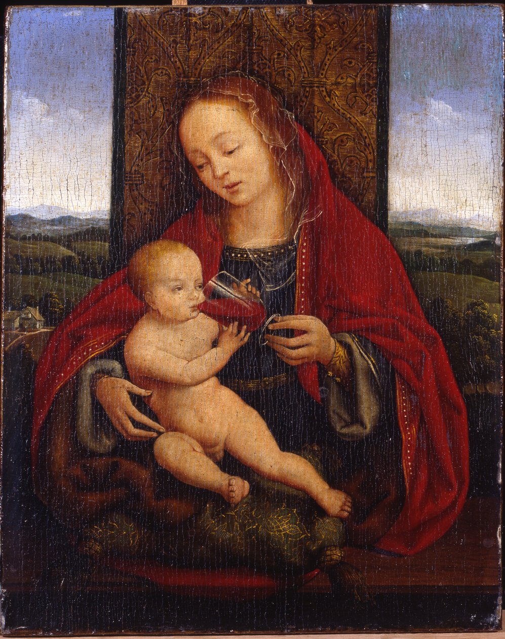 A Madonna és a gyermek trónolt alkotó: Cornelis van Cleve