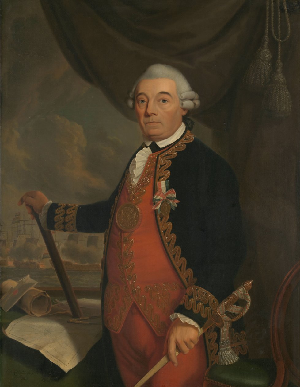 Johan Arnold Zoutman portréja Johan Arnold Zoutman (1724-93), admirális alkotó: Cornelis van Cuylenburgh (II)
