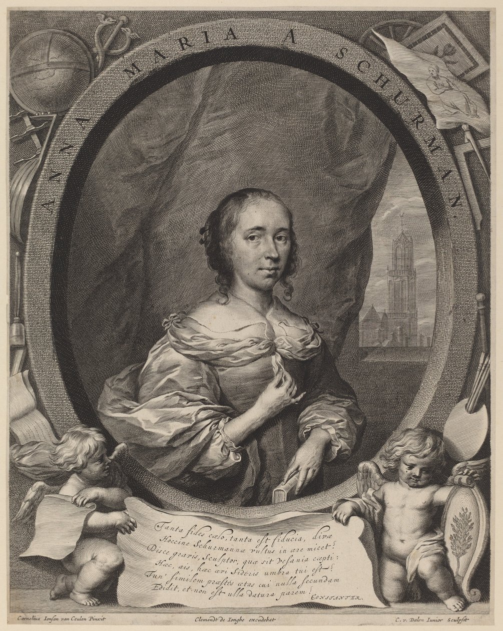 Anna Maria van Schurman alkotó: Cornelis van Dalen the Younger, after Cornelis Jonson