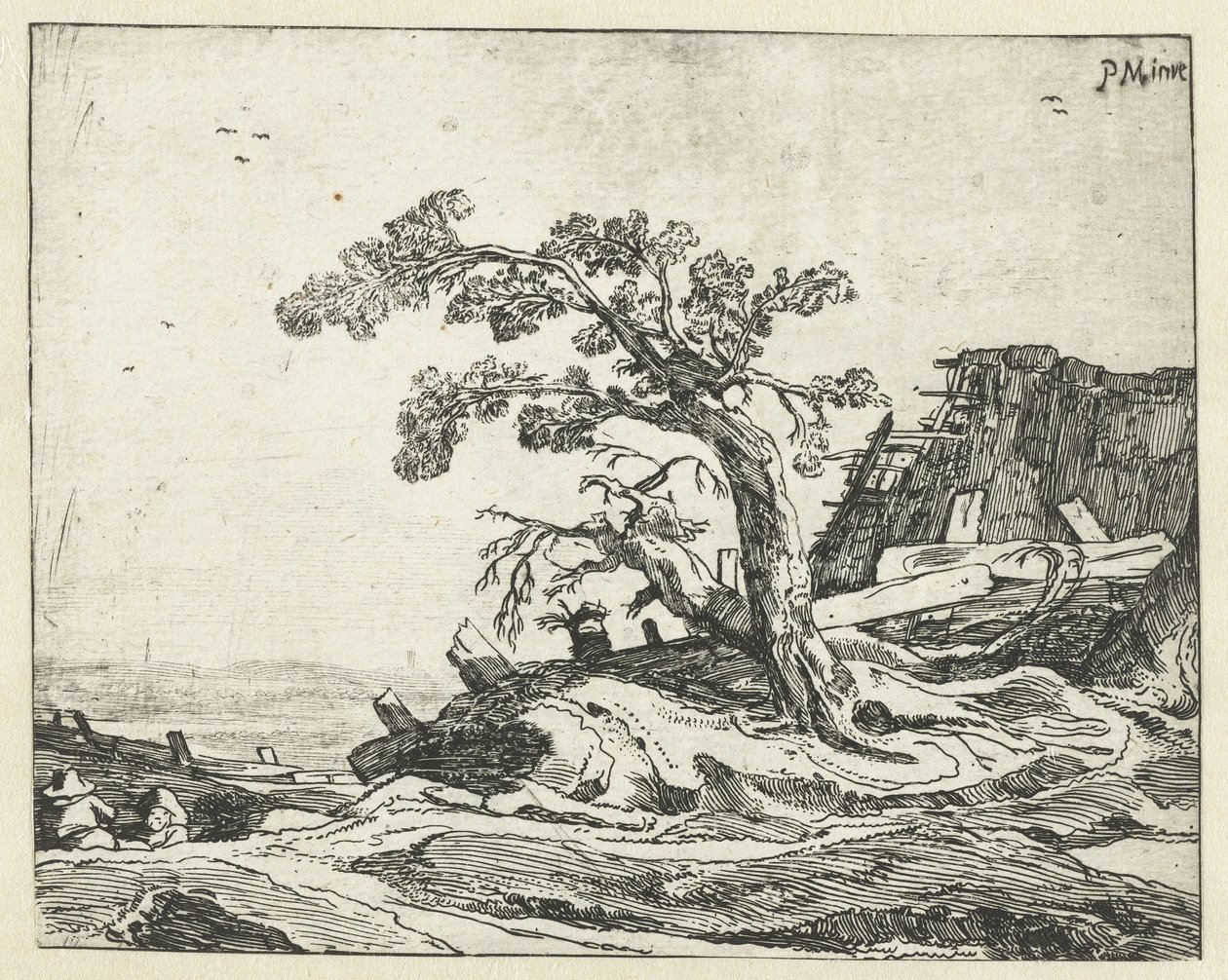 Táj fa Négy tájkép (sorozat címe) alkotó: Cornelis van Kittensteyn (attributed to)