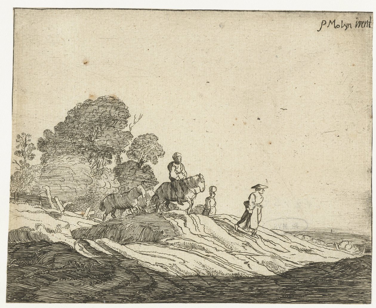 Táj lovakkal Négy tájkép (sorozat címe) alkotó: Cornelis van Kittensteyn (attributed to)