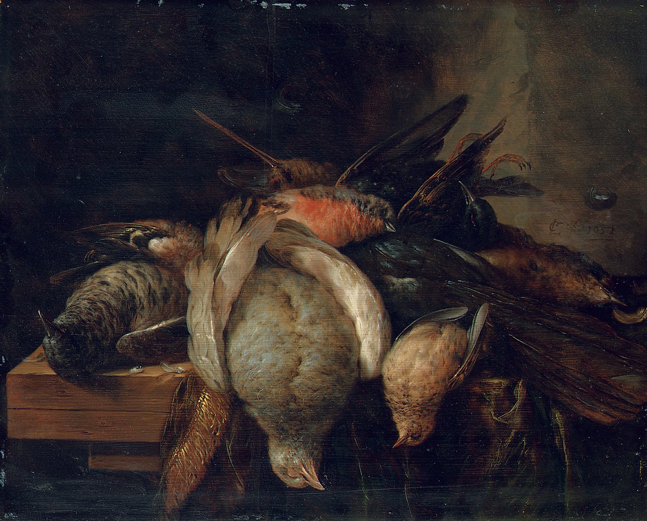 Döglött madarak a párkányon, 1651 alkotó: Cornelis van Lelienbergh