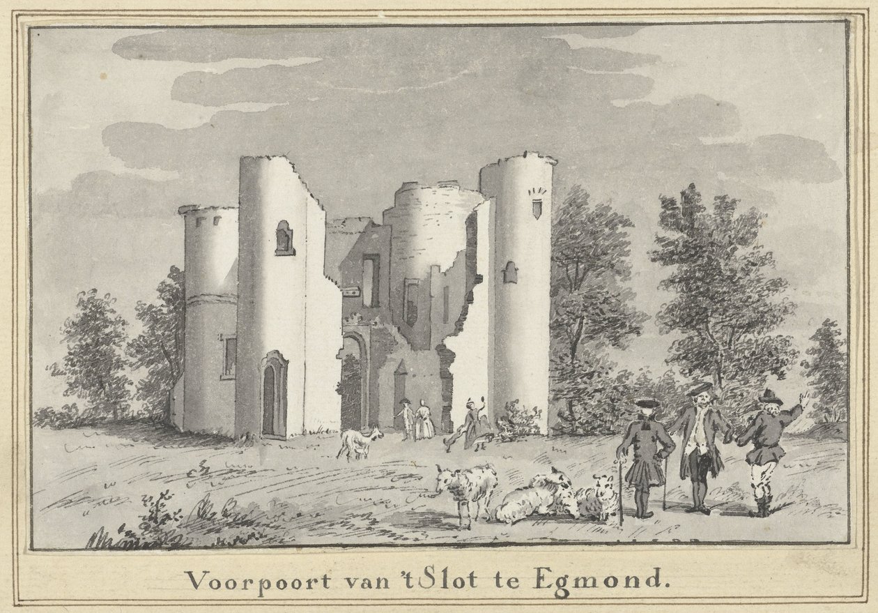 Az egmondi vár romjai alkotó: Cornelis van Noorde (attributed to)