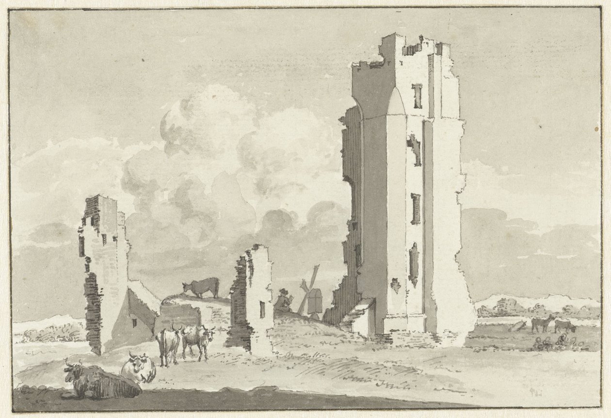 A ház romjai Kleve-ben Haarlem közelében alkotó: Cornelis van Noorde