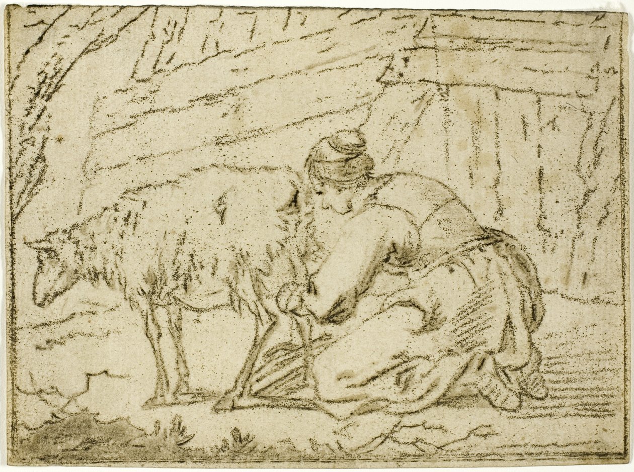 Nő fejő anyajuh alkotó: Cornelis van Noorde