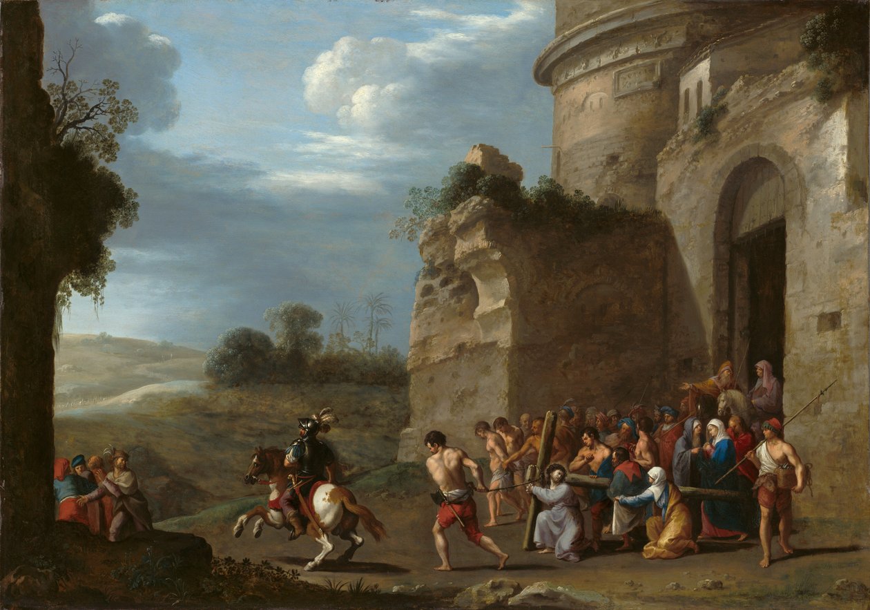 A keresztet hordozó Krisztus alkotó: Cornelis van Poelenburch