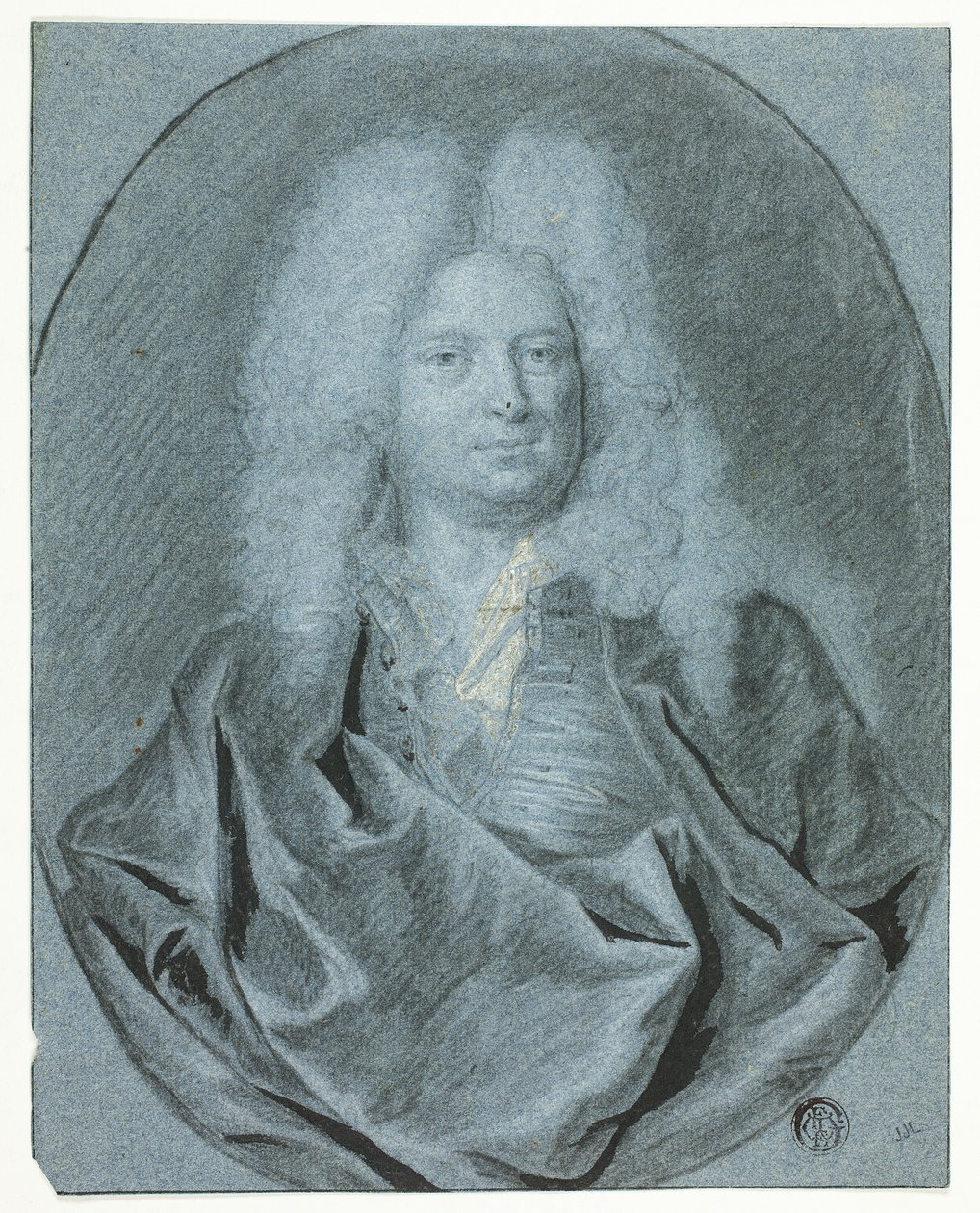 Portré mellszobor egy fehér parókás férfi mellszobra alkotó: Cornelis van Poelenburgh