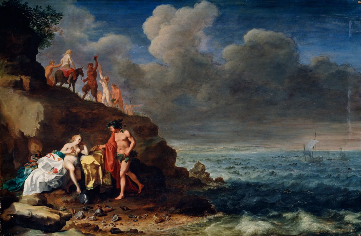 Bacchus és Ariadne Naxos szigetén, 17. század alkotó: Cornelis van Poelenburgh or Poelenburch