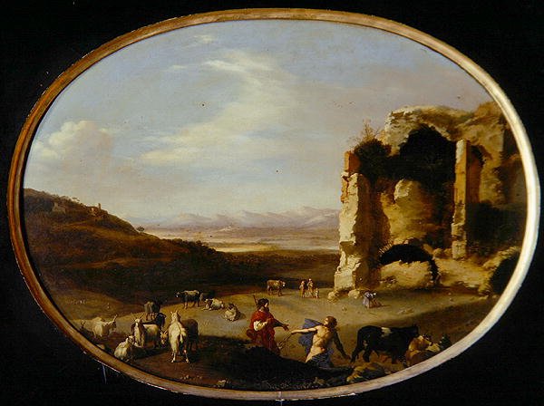 Merkúr és Batto, 1621 körül (olaj, vászon) alkotó: Cornelis van Poelenburgh or Poelenburch