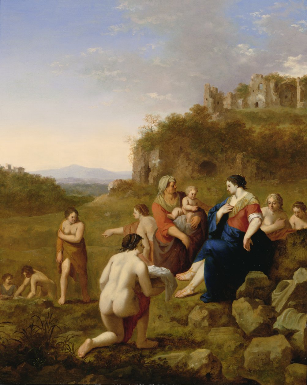 Mózes megtalálása alkotó: Cornelis van Poelenburgh or Poelenburch