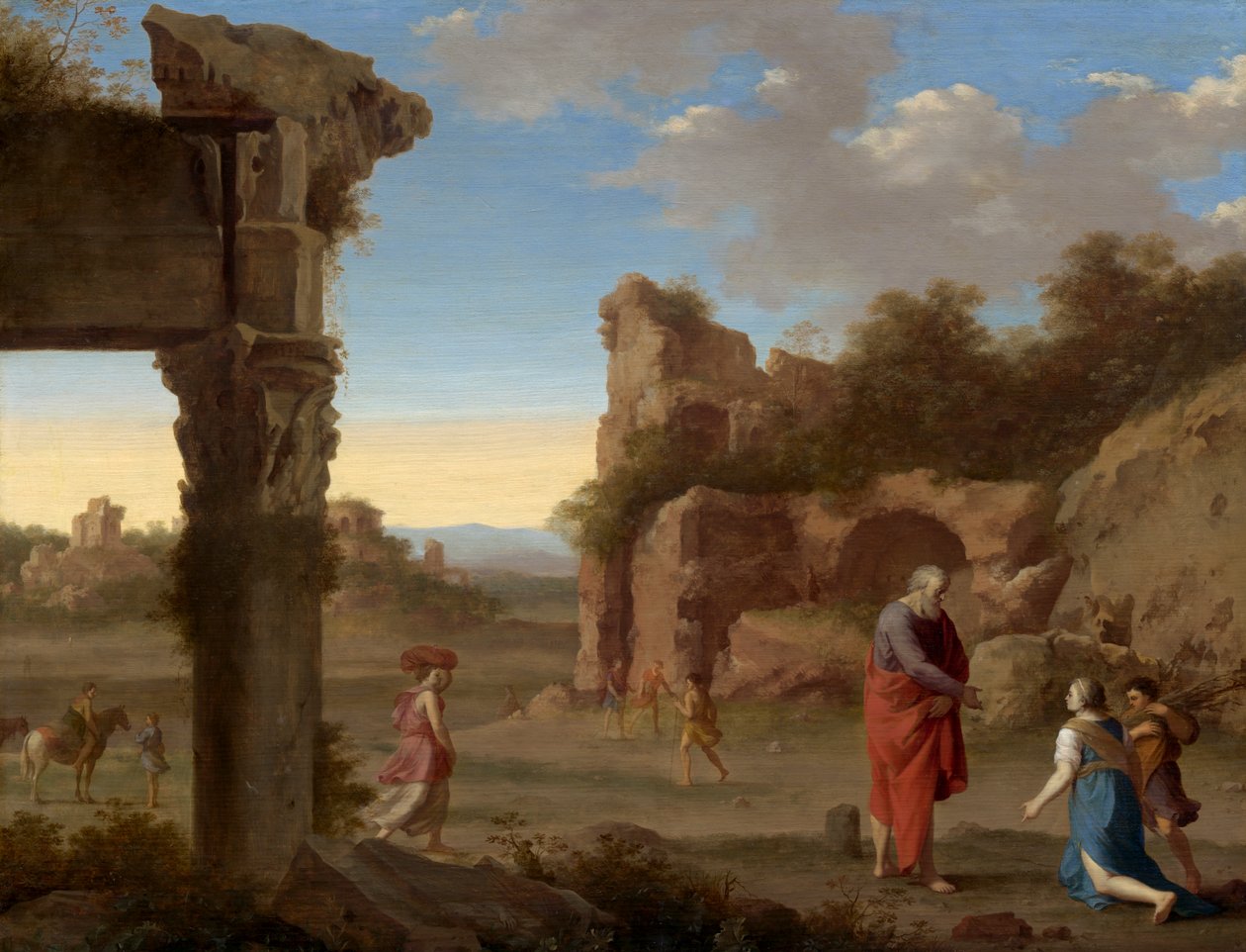 Illés próféta és a sarephati özvegy, 1630 körül alkotó: Cornelis van Poelenburgh or Poelenburch