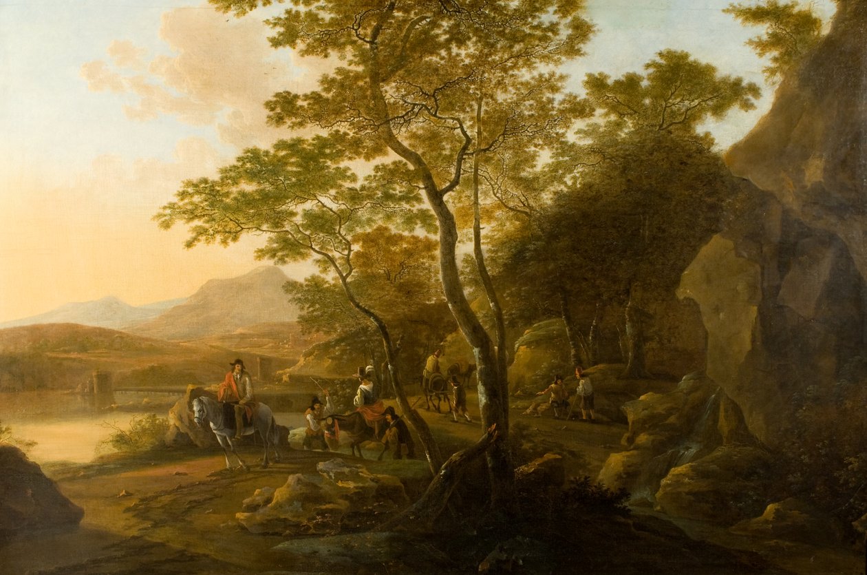 Táj figurákkal, 1655-1710 körül (olaj, vászon) alkotó: Cornelis van Swanenburgh