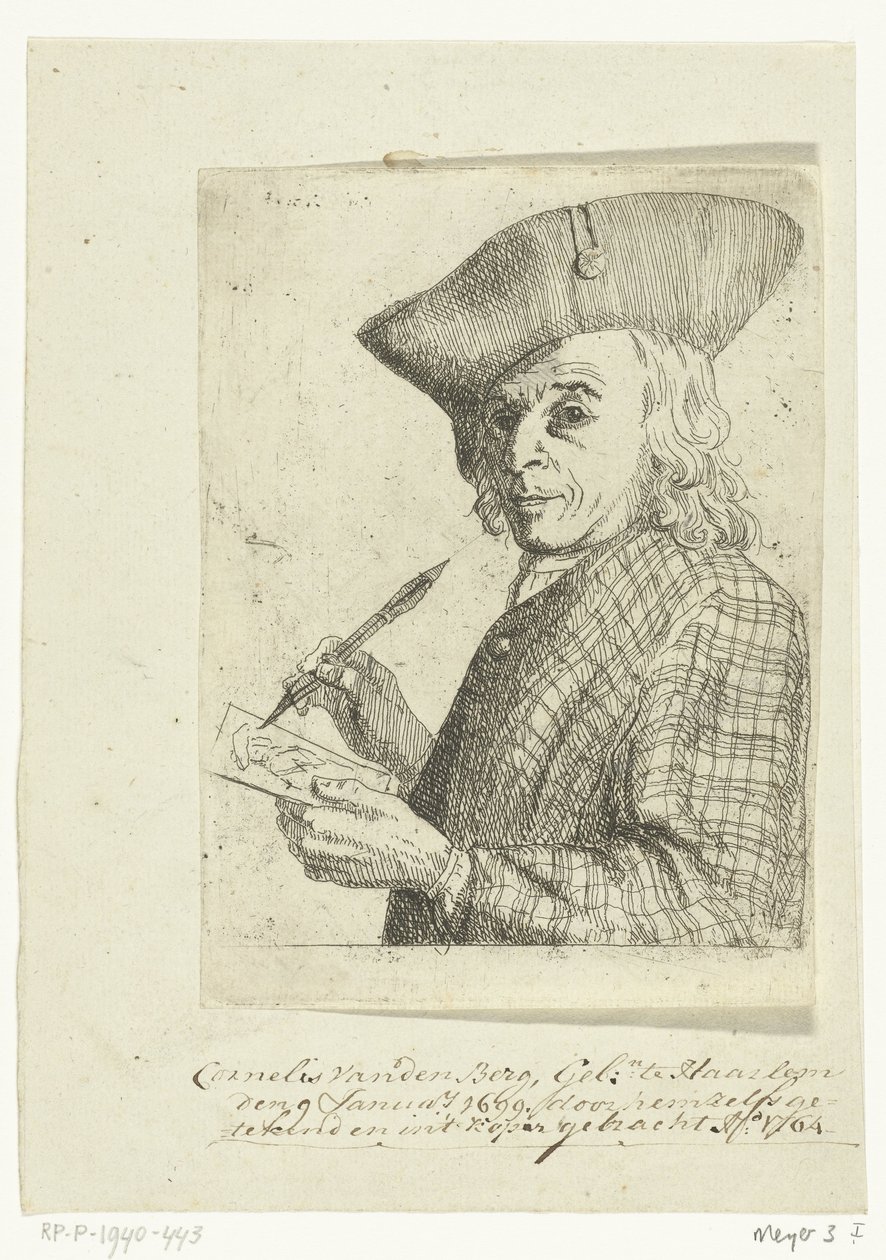 Önarckép tollal és rajzzal alkotó: Cornelis van den Berg
