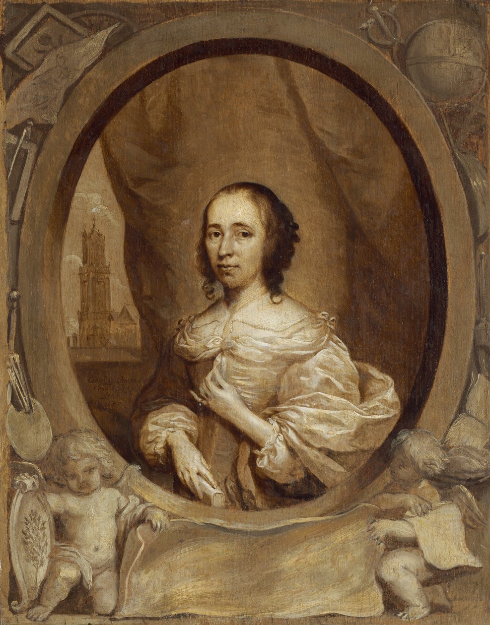 Anna Maria van Schurman, 1657 alkotó: Cornelius Janssen van Ceulen