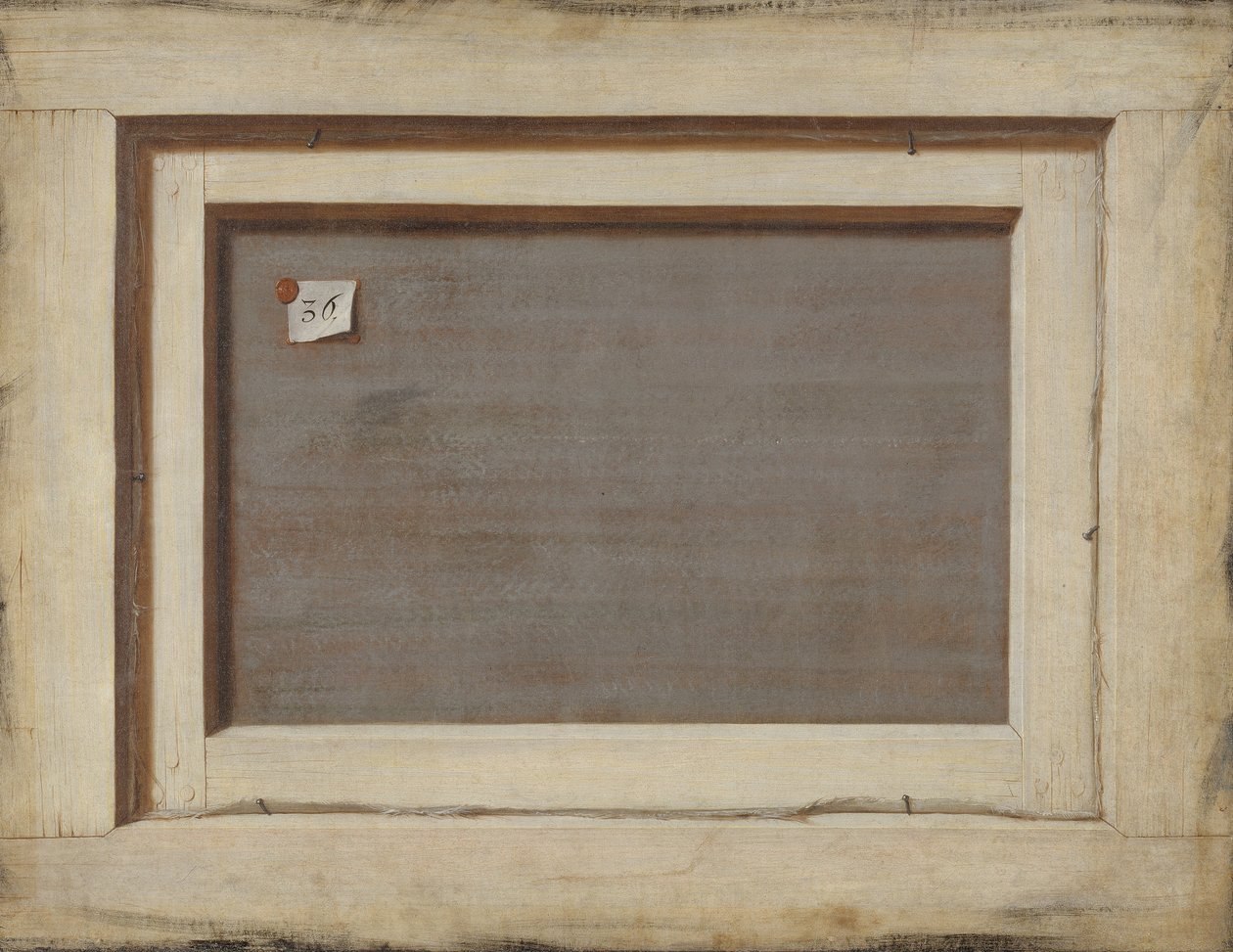 Trompe loeil. A bekeretezett festmény fordítottja alkotó: Cornelis Norbertus Gijsbrechts