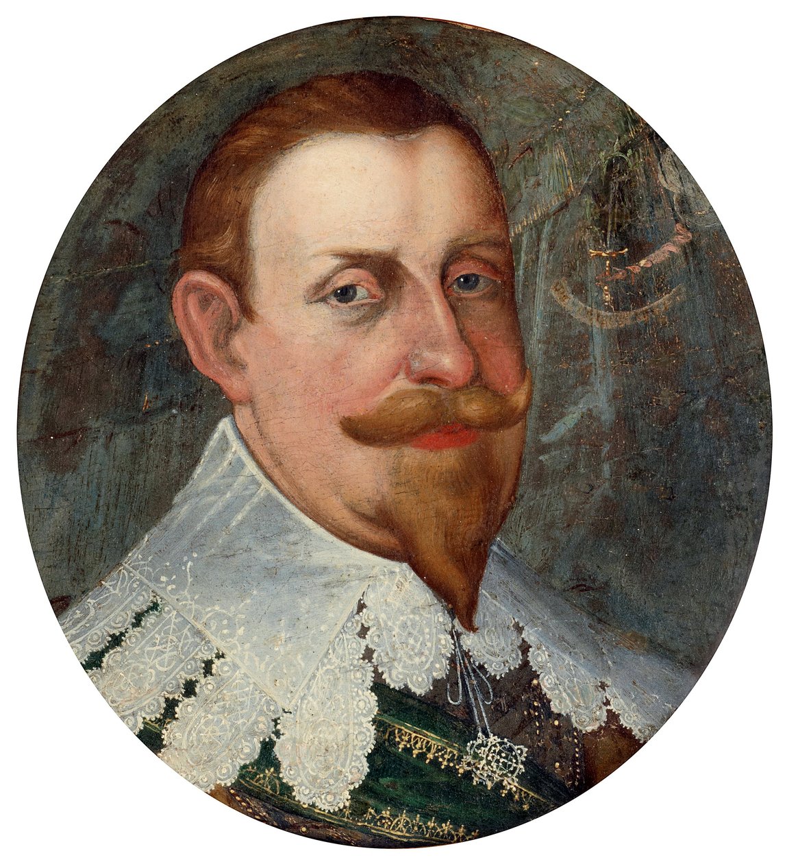 Gustave II Adolf (1594-1632), a Nagy vagy az észak oroszlánja, svéd király - Cornelius Arendtz (1590-1655) festménye, olaj, vászon (26x23,5 cm) alkotó: Cornelius Arendtz