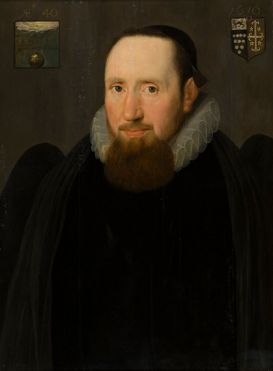 Dr. John Bridgeman, Chester püspökének portréja, 1616 körül (olaj, tábla) alkotó: Cornelius I (attr.to) Johnson