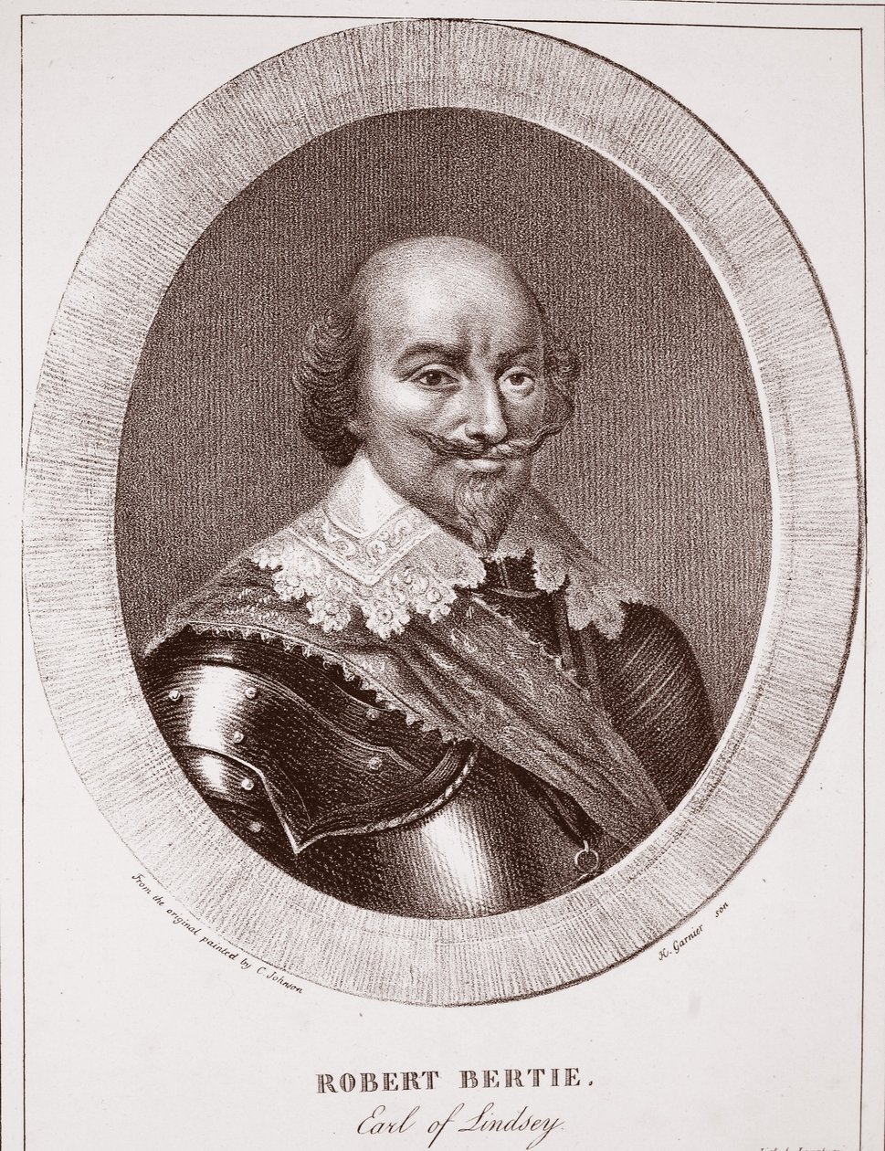 Robert Bertie, Lindsey grófja, H. Garnier-nek tulajdonítva, de Langlume metszete alkotó: Cornelius I Johnson