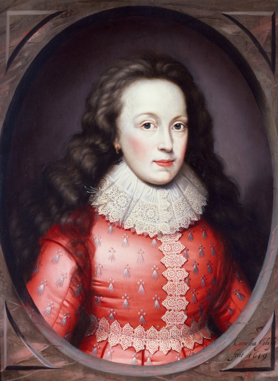 Arundel grófnője piros ruhában (olaj a táblán) alkotó: Cornelius I Johnson