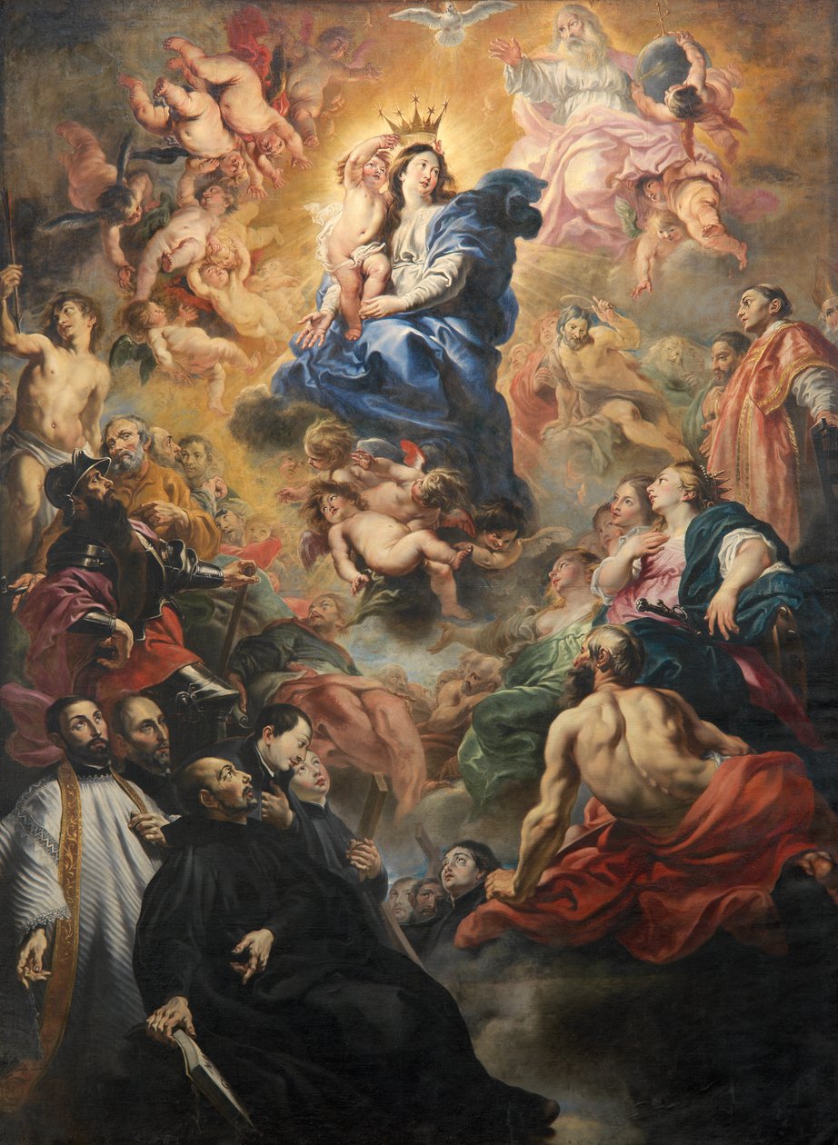 Szűz koronázása (olaj, vászon) alkotó: Cornelius I Schut