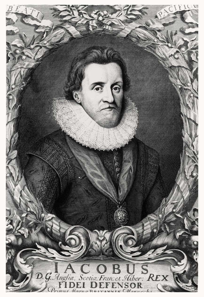 I. Jakab, Nagy-Britannia királyának portréja, R. White metszete, 1669 alkotó: Cornelius I after Johnson
