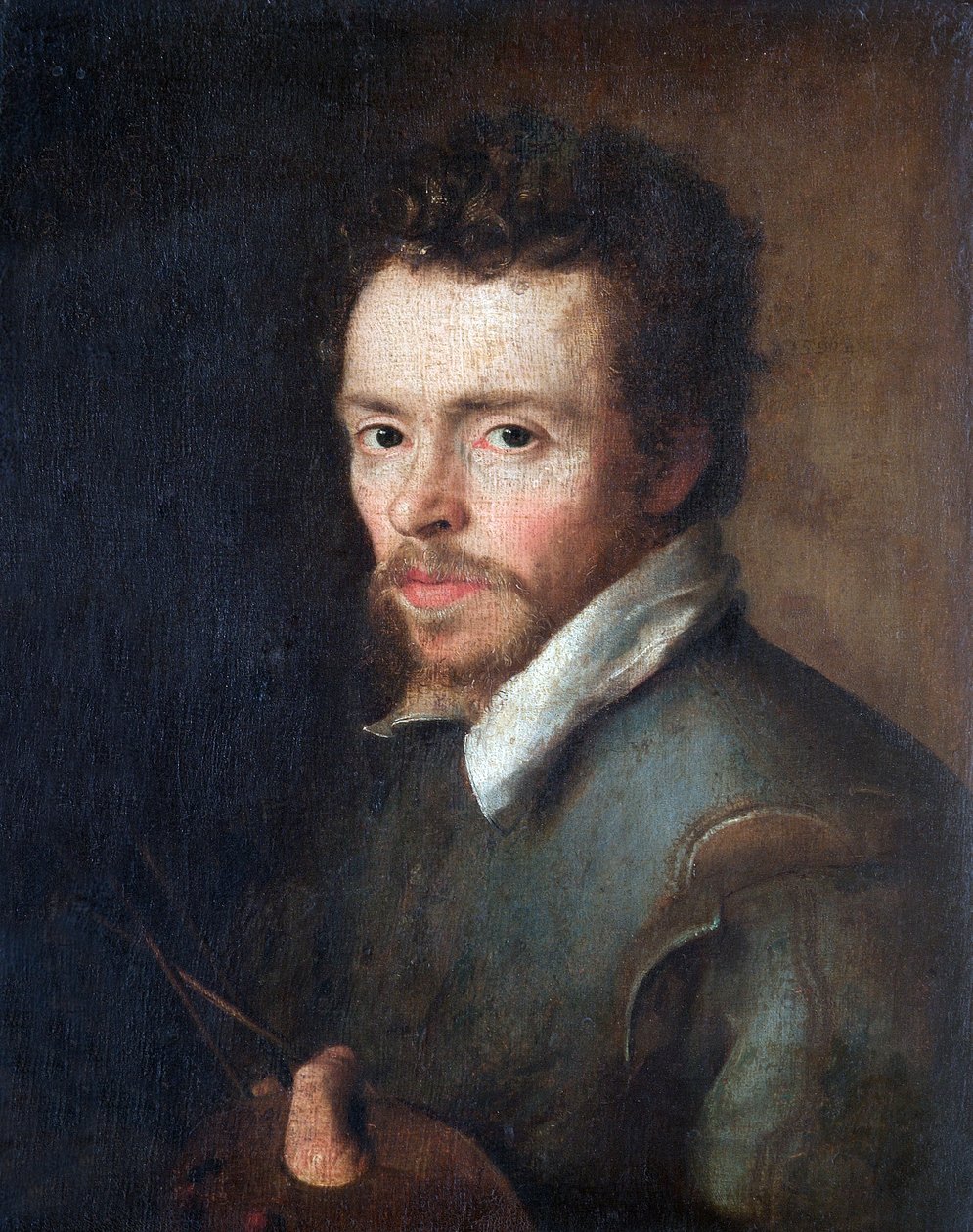 Egy ismeretlen festő önarcképe palettával és ecsettel, 1596 alkotó: Cornelius Ketel