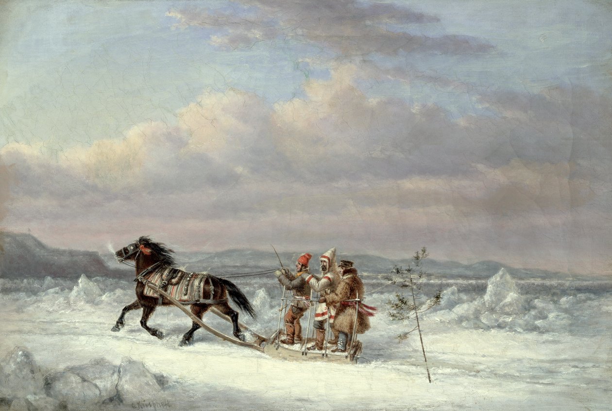 Vadász lovas szánon alkotó: Cornelius Krieghoff