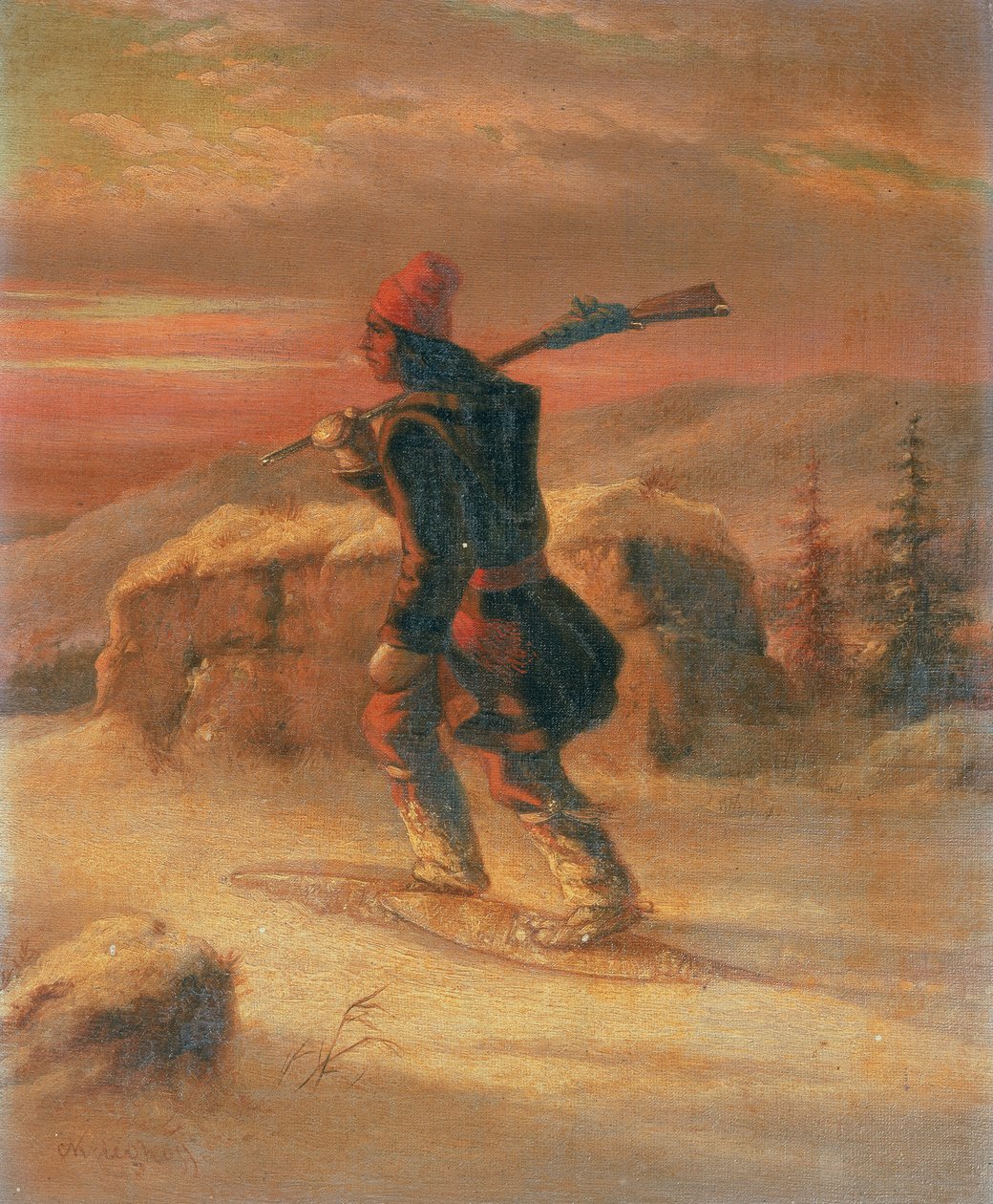 Indiai vadász a hóban alkotó: Cornelius Krieghoff