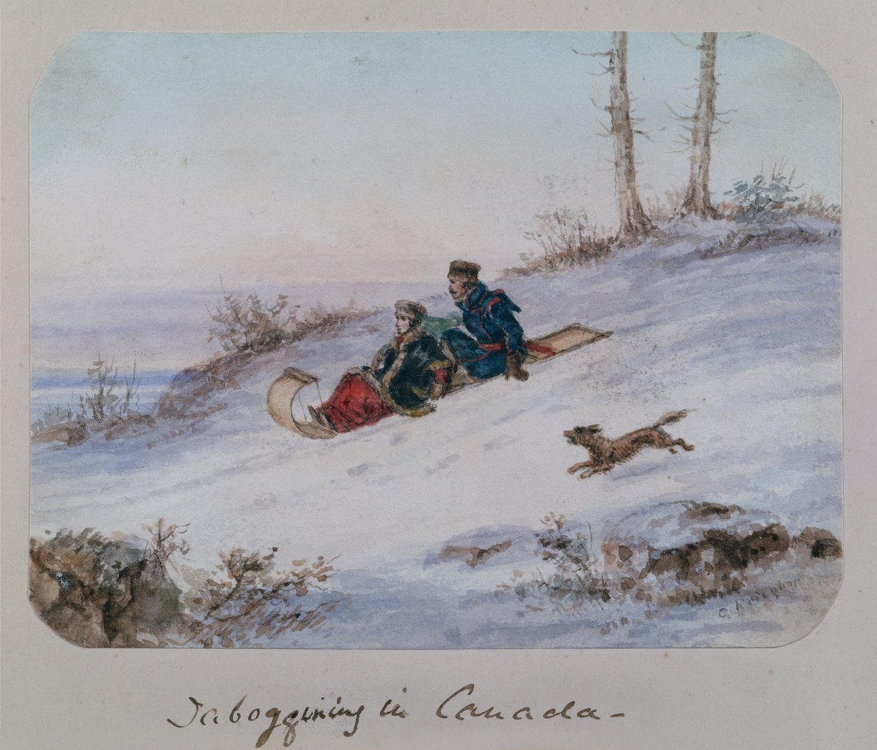 Tabogging Kanadában alkotó: Cornelius Krieghoff