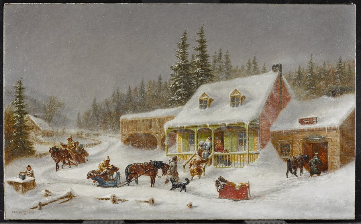 A kovácsműhely. 1871 alkotó: Cornelius Krieghoff