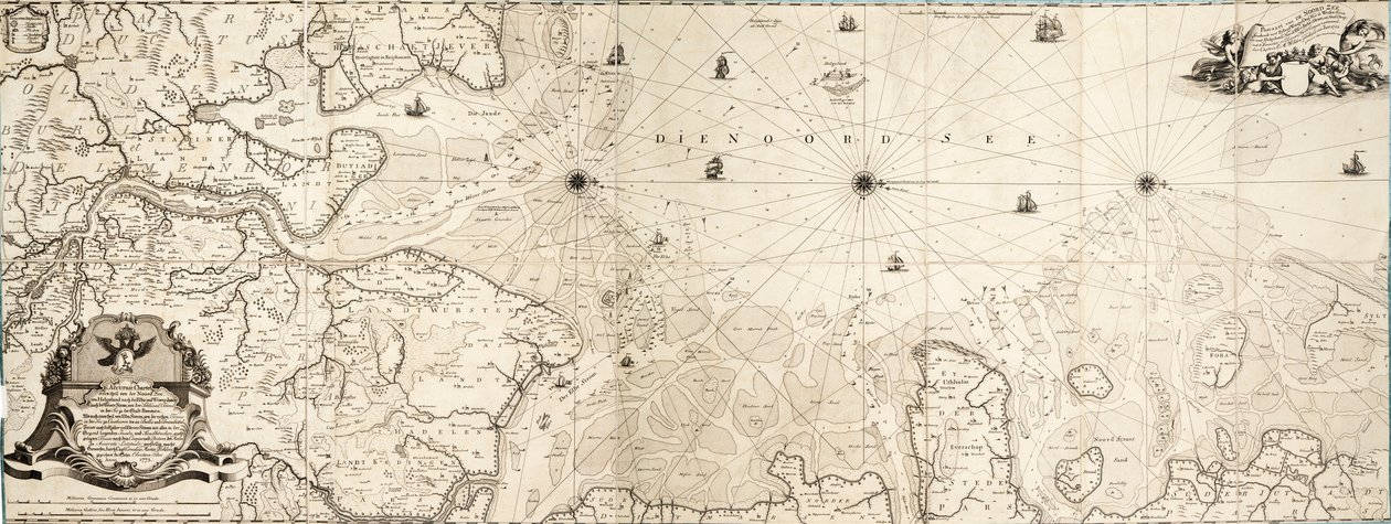 Az Északi-tenger térképe alkotó: Cornelius Martin Wohlers