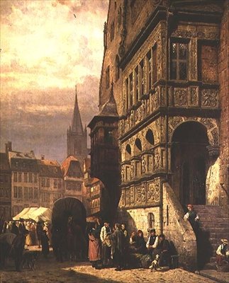 Városháza és piactér, Halberstadt alkotó: Cornelius Springer