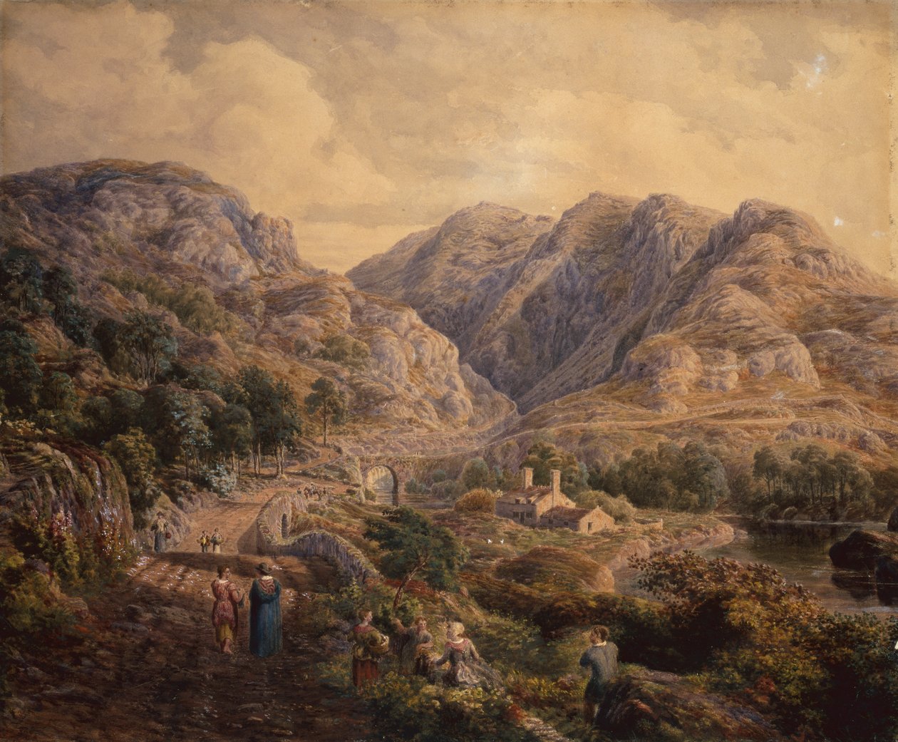 Pont Aber Glaslyn hágója, Észak-Wales alkotó: Cornelius Varley
