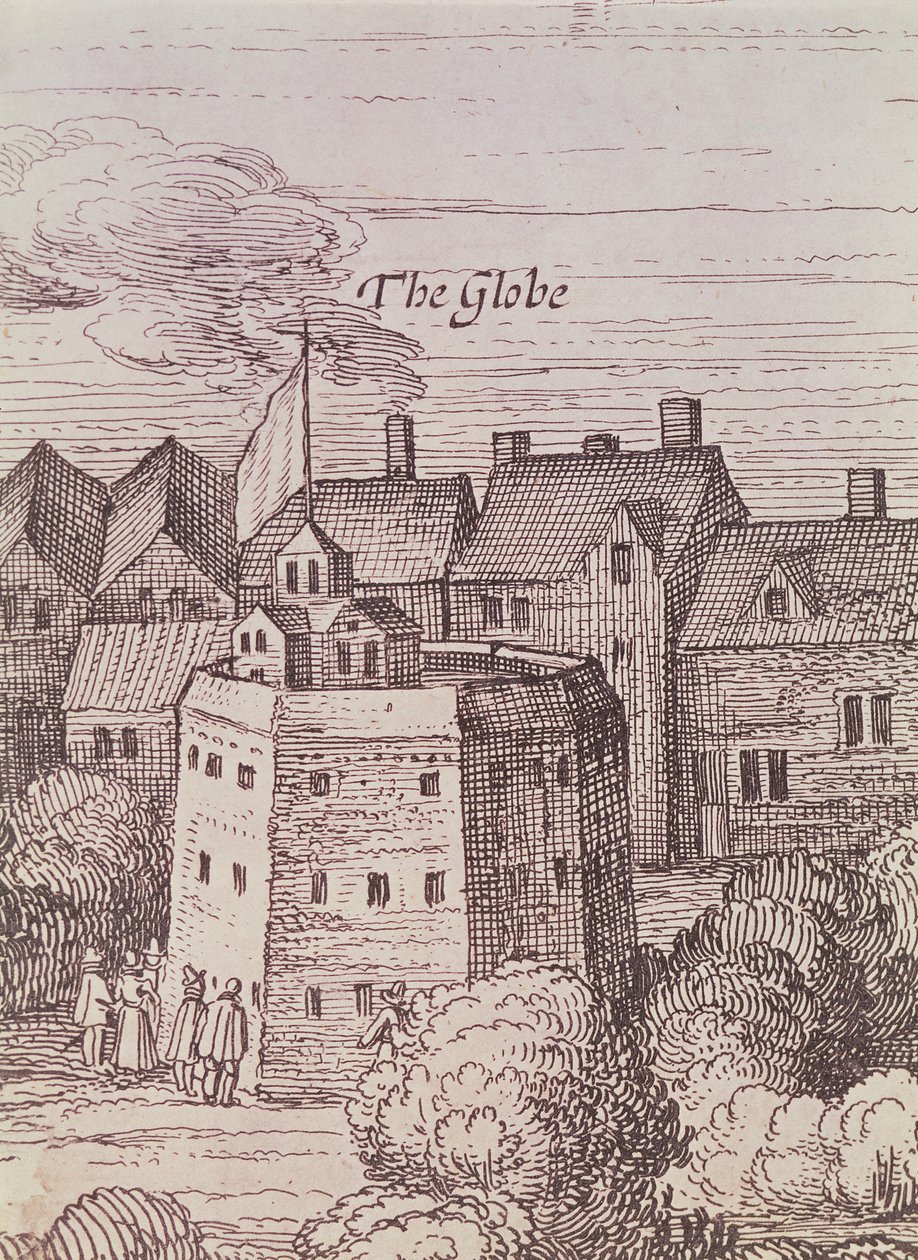 A Globe Színház, részlet egy metszetből alkotó: Cornelius de Visscher