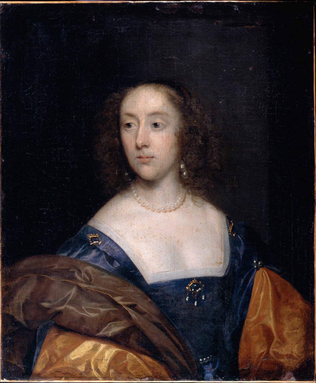 Kék ruhás hölgy portréja alkotó: Cornelius the elder Johnson
