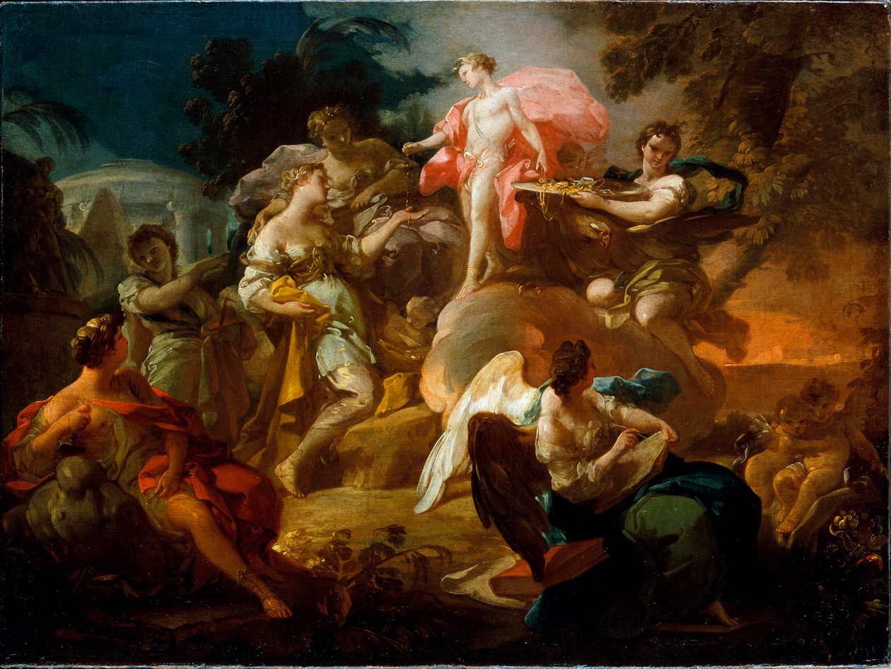 Apollo díjazza a művészeteket, kb. 1751 alkotó: Corrado Giaquinto