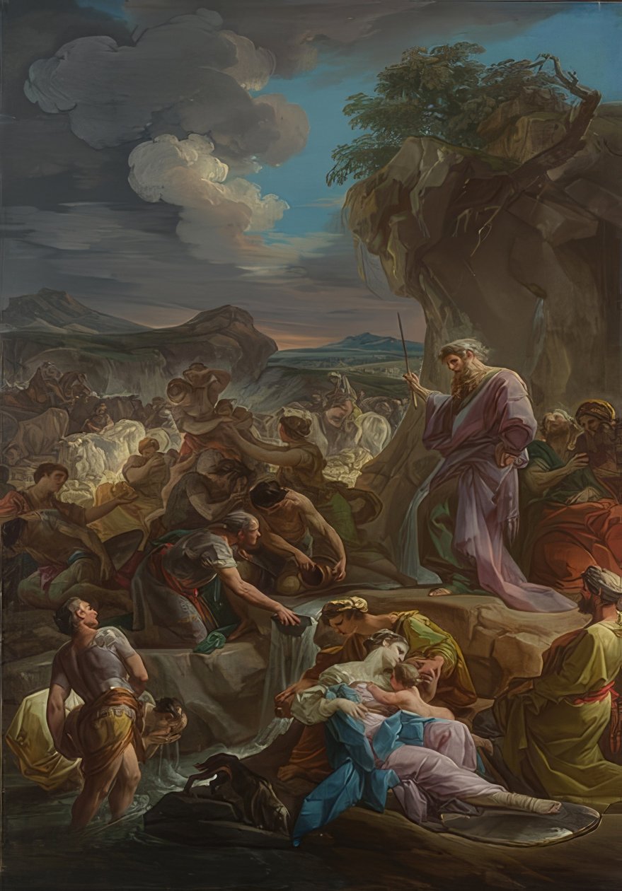 Mózes vizet ver ki a sziklából. 1743-44 alkotó: Corrado Giaquinto