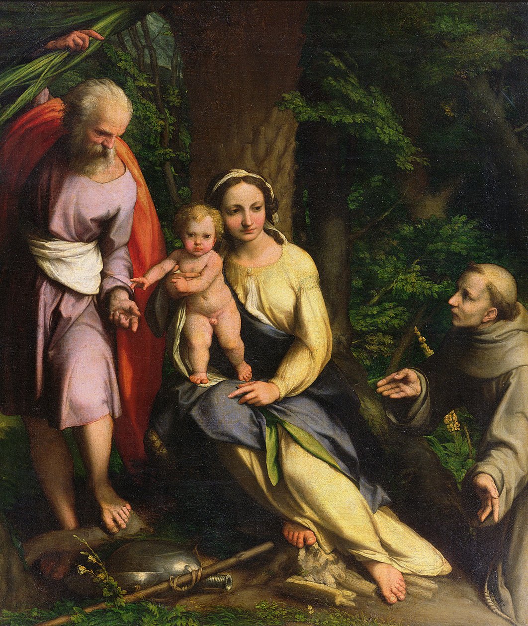 Pihenés az egyiptomi repülésen, 1515 körül alkotó: Antonio da Correggio