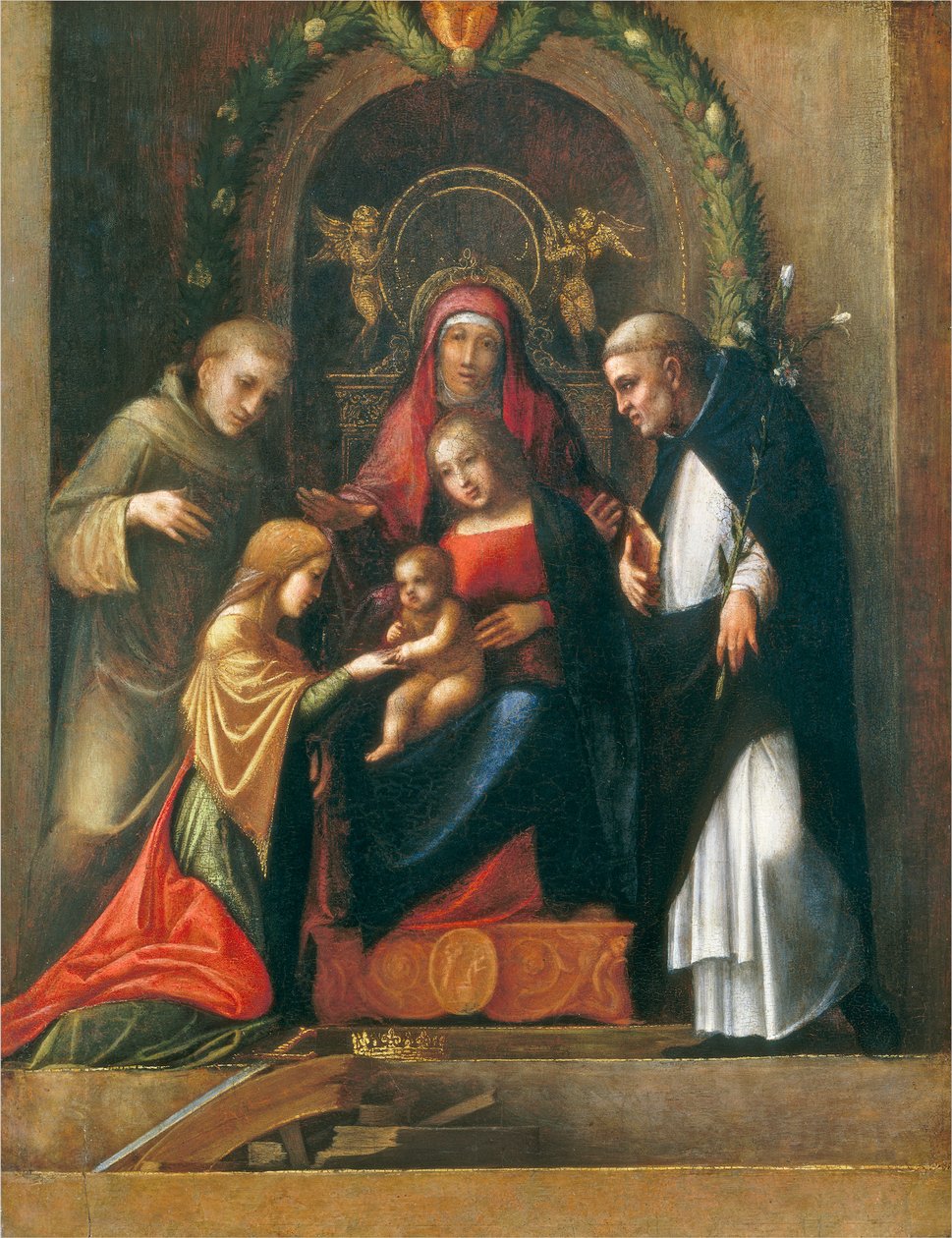 Szent Katalin misztikus házassága, 1510-15 alkotó: Antonio da Correggio