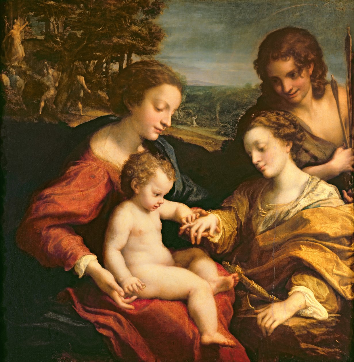 Alexandriai Szent Katalin misztikus házassága, 1526-27 körül alkotó: Antonio da Correggio